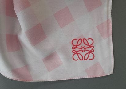 LOEWE.
Silk twill square decorated with Vichy...