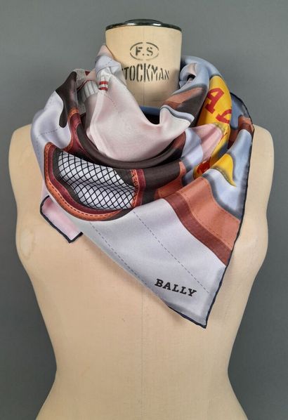 BALLY.
Silk twill square with polychrome...