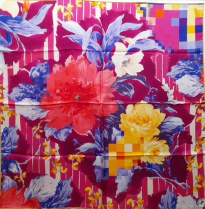 MANTERO.
Silk twill square decorated with...