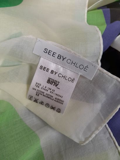 SEE BY CHLOE.
Cotton square with polychrome...