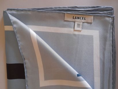 LANCEL, PARIS.
Silk twill square decorated...