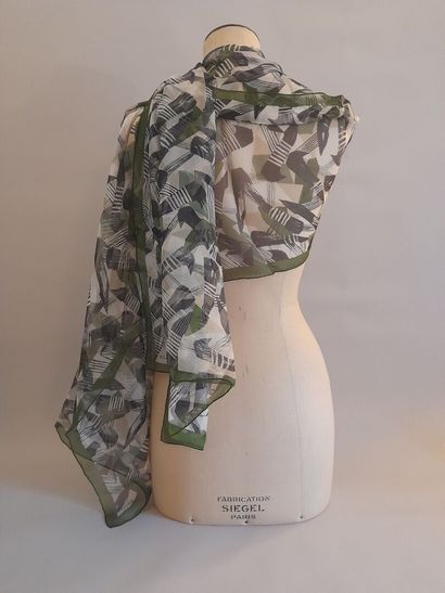 BALLY.
Set of two chiffon scarves with geometric...