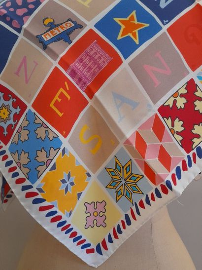 INES DE LA FRESSANGE.
Silk twill square with...