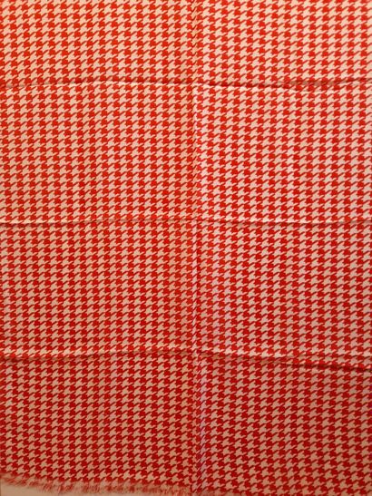 Lot including:
- Silk twill fringed scarf...