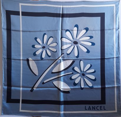LANCEL, PARIS.
Silk twill square decorated...