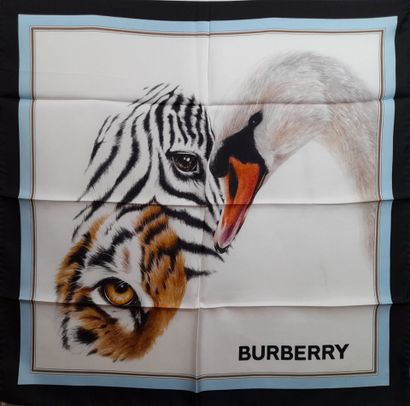 BURBERRY.
Silk twill square with polychrome...
