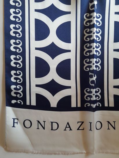 ANGELO GALASSO.
Silk fringed scarf decorated...