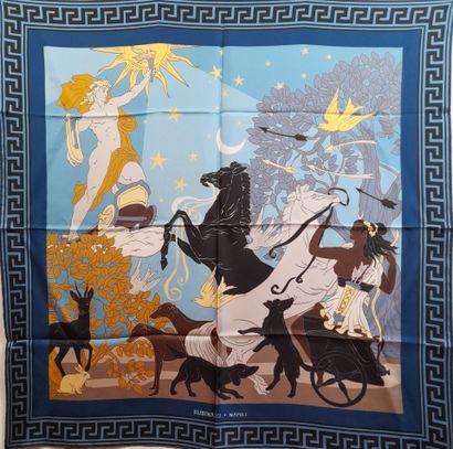 RUBINACCI.
Silk twill square with polychrome...