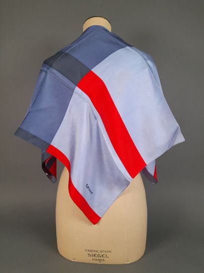 Lot including:
- DKNY.
Silk twill square...