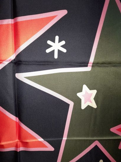 LANCEL, PARIS.
Silk twill square decorated...
