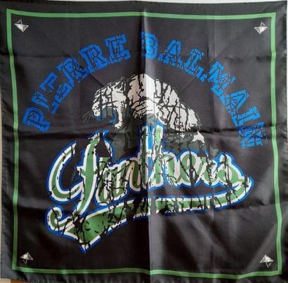 PIERRE BALMAIN, PARIS.
Silk twill square...