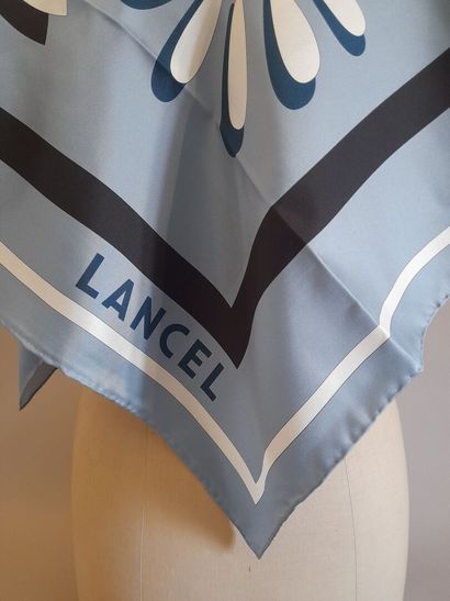 LANCEL, PARIS.
Silk twill square decorated...