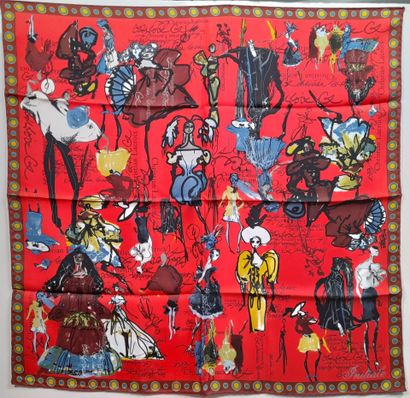 CHRISTIAN LACROIX.
Carré en twill de soie...
