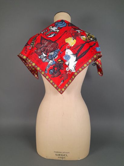 CHRISTIAN LACROIX.
Carré en twill de soie...