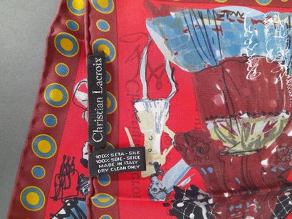 CHRISTIAN LACROIX.
Carré en twill de soie...