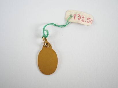 Oval pendant in 18K yellow gold depicting...