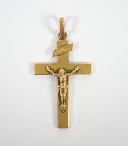 Cross-pendant in 18K yellow gold, Christ...