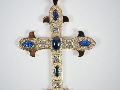 Important cross-pendant in 14K yellow gold,...