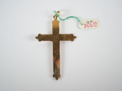 Cross-pendant in 18K yellow gold, inscribed...