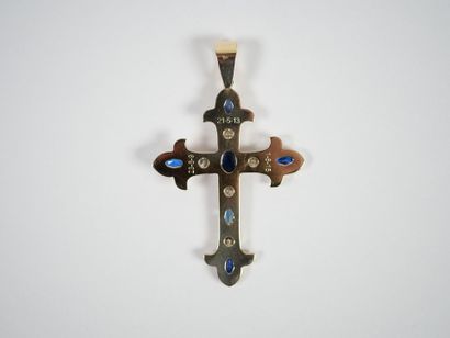 Important cross-pendant in 14K yellow gold,...