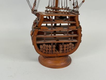 Coupe transversale de pont de bateau en maquette...