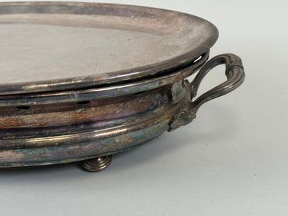 CHRISTOFLE.
Chauffe-plat double en métal...
