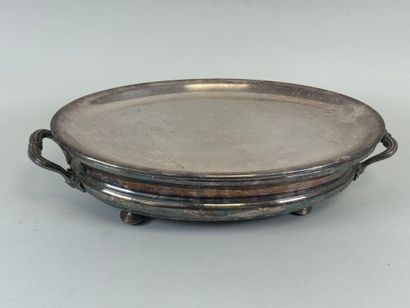 CHRISTOFLE.
Chauffe-plat double en métal...