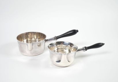 Set of two Minerve hallmarked silver frying...