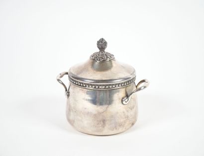 Silver covered sugar bowl, Minerve hallmark,...