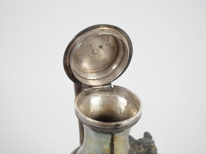 Silver ovoid pourer, Minerve hallmark, decorated...