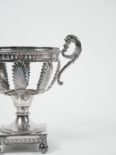 Minerve hallmarked silver openwork jam holder...