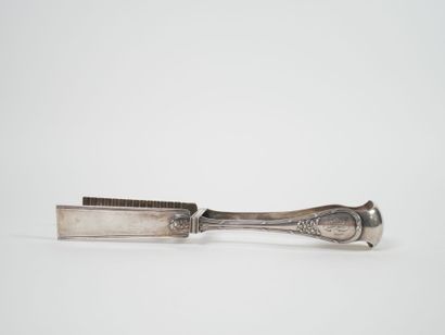 Silver asparagus tongs, Minerve hallmark,...