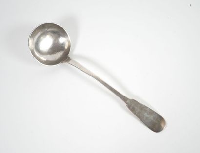 Silver ladle, uniplat model, reverse side...