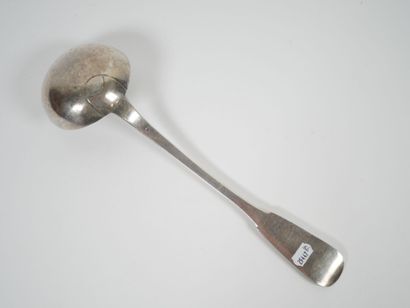 Silver ladle, uniplat model, reverse side...