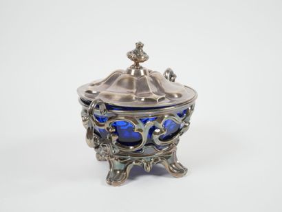 Large openwork silver sugar bowl, Minerve...