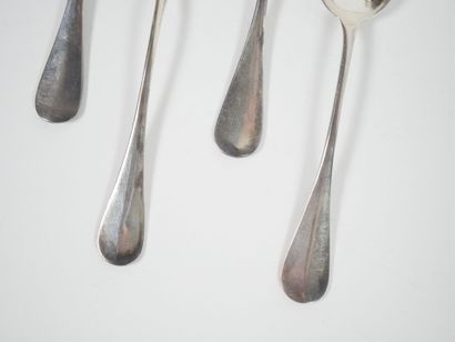 Set of four small silver spoons, Minerve...