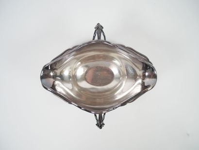 Sauce boat on its fixed silver display stand,...