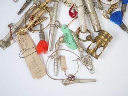 Set of seven gilt metal watch keys, some...