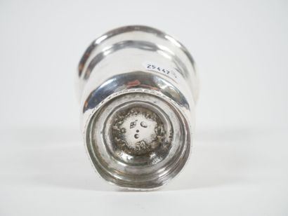 Silver tulip tumbler, Minerve hallmark, resting...