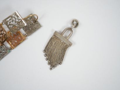 Lot of metal jewelry including two bracelets,...