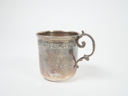 Silver cup and saucer, Minerve hallmark,...