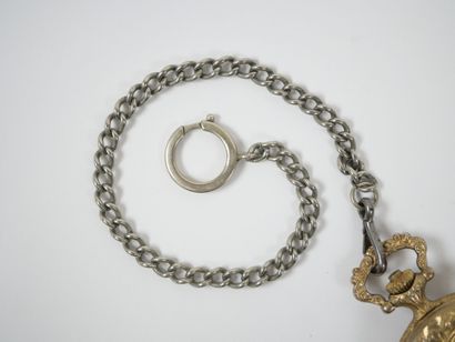 Gilt metal gousset watch with repoussé decoration...