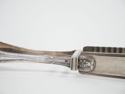 Silver asparagus tongs, Minerve hallmark,...