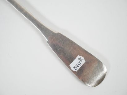 Silver ladle, uniplat model, reverse side...
