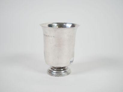 Silver tulip tumbler, Minerve hallmark, resting...