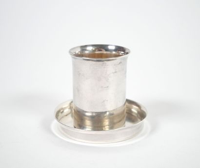 HERMÈS, Paris. 
Small silver goblet or match-holder,...