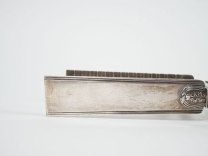Silver asparagus tongs, Minerve hallmark,...