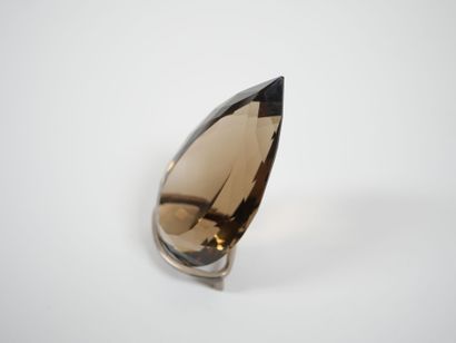 Very large pear-shaped faceted smoky quartz,...