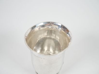 Silver tulip tumbler, Minerve hallmark, resting...