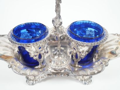 Silver oil and vinegar cruet, Minerve hallmark,...